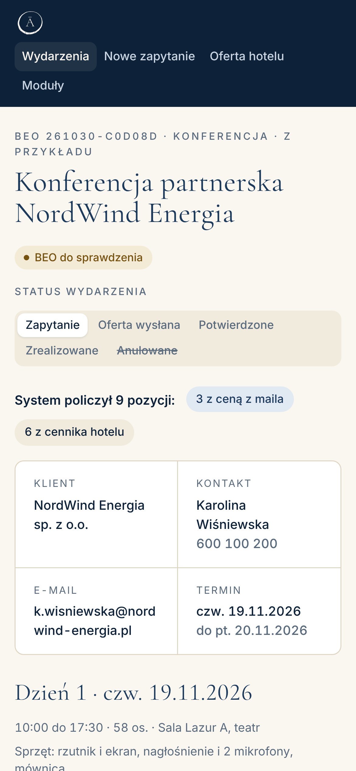 BEO otwarte na telefonie